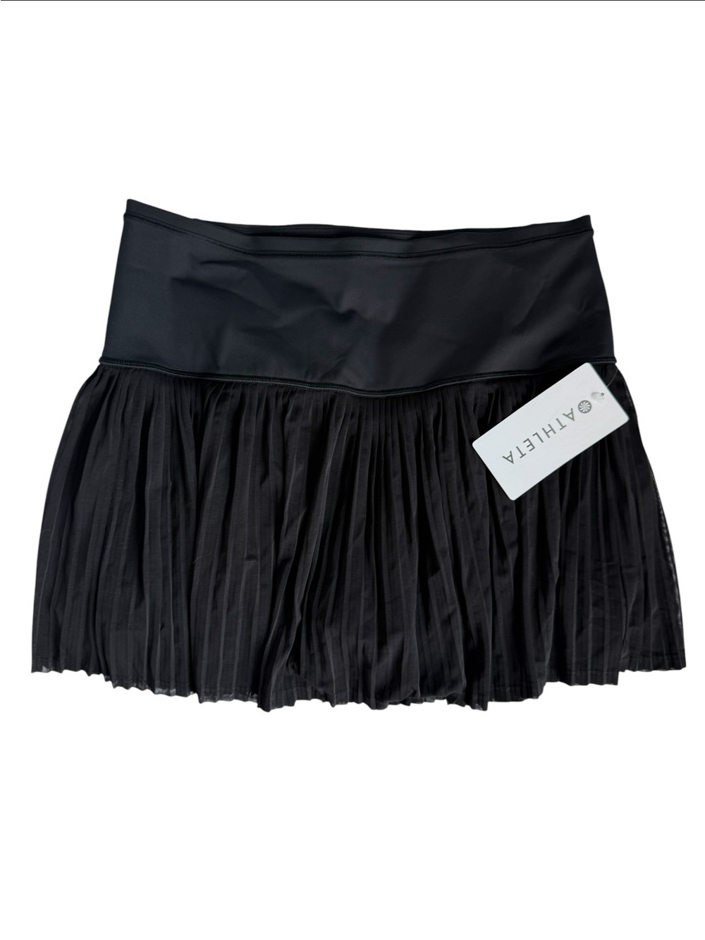NWT Athleta A-GAME Mesh Black Skort Built in Shorts Skirt Women’s Medium